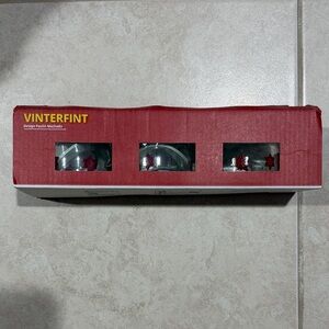 IKEA VINTERFINT Red and White Tea Light Holders Set